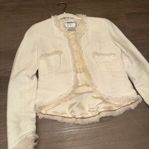 Chanel Vintage Cream Tweed Jacket